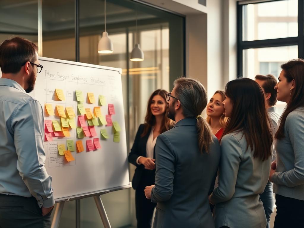 AI consultants planning at a whiteboard