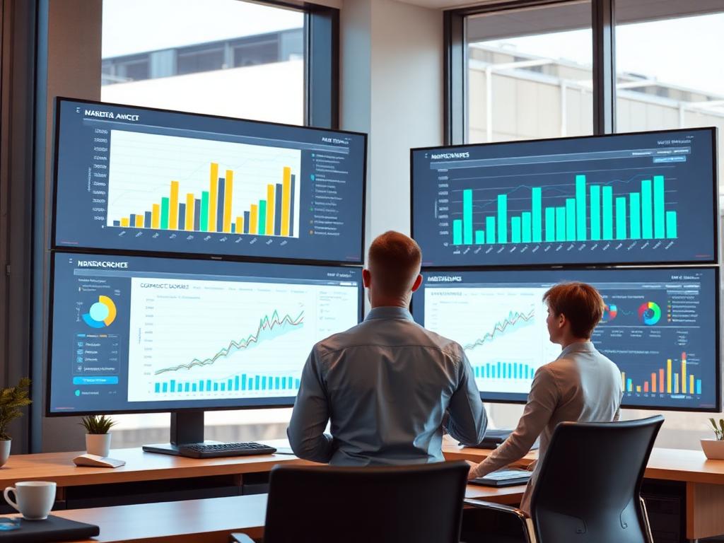 Marketing dashboards on large monitors